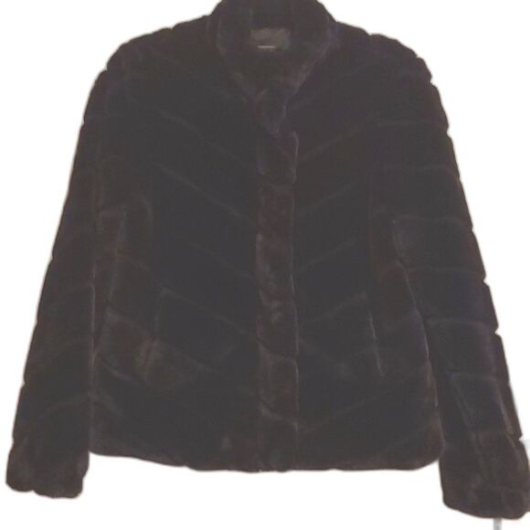 Teddy Jacket faux fur plush zippered jacket black size M - Picture 1 of 6